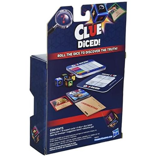 해즈브로 Hasbro Gaming Clue Diced Game, Easy to Learn Game, Quick Game, Portable Travel Game, Travel Game, Family Board Game, Fast Game for Kids Ages 8 and Up