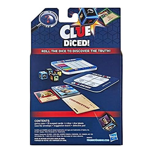 해즈브로 Hasbro Gaming Clue Diced Game, Easy to Learn Game, Quick Game, Portable Travel Game, Travel Game, Family Board Game, Fast Game for Kids Ages 8 and Up