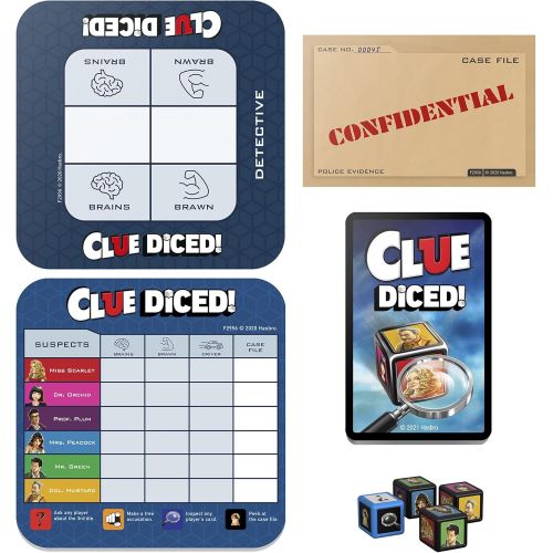 해즈브로 Hasbro Gaming Clue Diced Game, Easy to Learn Game, Quick Game, Portable Travel Game, Travel Game, Family Board Game, Fast Game for Kids Ages 8 and Up