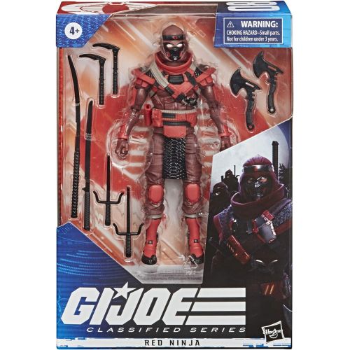 해즈브로 Hasbro G.I. Joe Classified Series Red Ninja Action Figure 08 Collectible Premium Toy with Multiple Accessories 6-Inch Scale with Custom Package Art