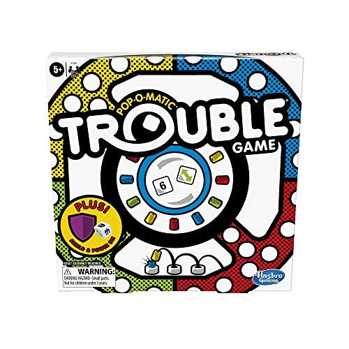 해즈브로 Hasbro Gaming Trouble Board Game Includes Bonus Power Die and Shield, Game for Kids Ages 5 and Up, 2-4 Players (Amazon Exclusive)