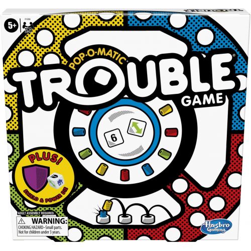 해즈브로 Hasbro Gaming Trouble Board Game Includes Bonus Power Die and Shield, Game for Kids Ages 5 and Up, 2-4 Players (Amazon Exclusive)