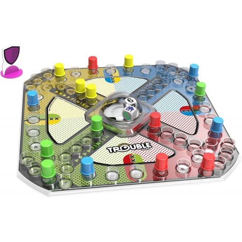 해즈브로 Hasbro Gaming Trouble Board Game Includes Bonus Power Die and Shield, Game for Kids Ages 5 and Up, 2-4 Players (Amazon Exclusive)