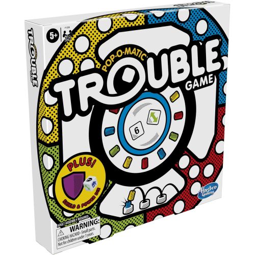 해즈브로 Hasbro Gaming Trouble Board Game Includes Bonus Power Die and Shield, Game for Kids Ages 5 and Up, 2-4 Players (Amazon Exclusive)