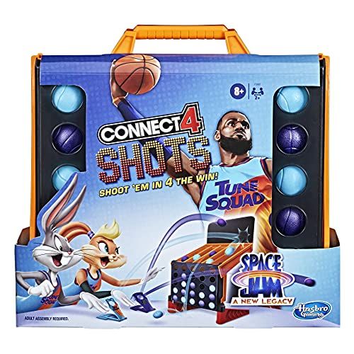 해즈브로 Hasbro Gaming Connect 4 Shots: Space Jam A New Legacy Edition Game, Inspired by The Movie with Lebron James, Fast-Action Game for Kids Ages 8 and Up , Blue