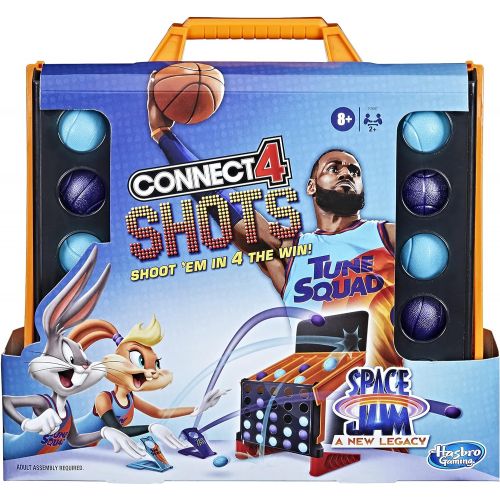 해즈브로 Hasbro Gaming Connect 4 Shots: Space Jam A New Legacy Edition Game, Inspired by The Movie with Lebron James, Fast-Action Game for Kids Ages 8 and Up , Blue