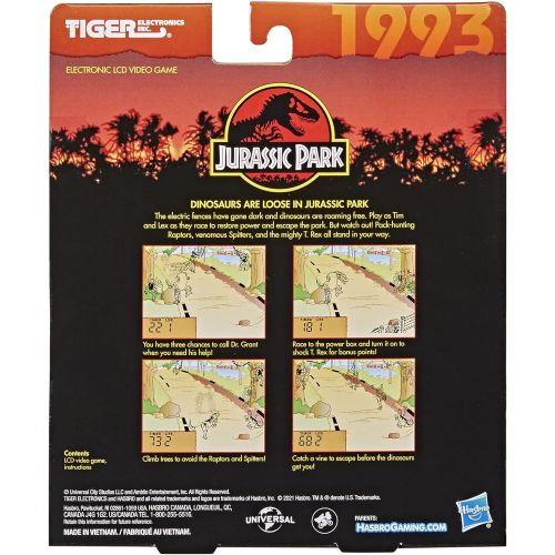 해즈브로 Hasbro Gaming Tiger Electronics Jurassic Park Electronic LCD Video Game, Retro-Inspired 1-Player Handheld Game, Ages 8 and Up