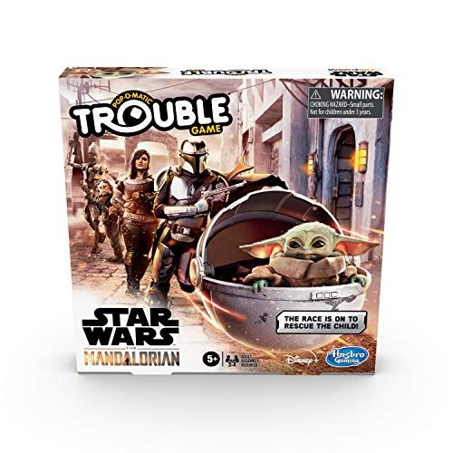 해즈브로 Hasbro Gaming Trouble: Star Wars The Mandalorian Edition Board Game for Kids Ages 5 and Up