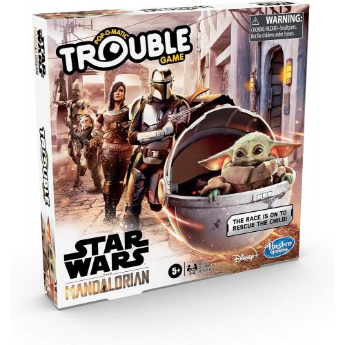 해즈브로 Hasbro Gaming Trouble: Star Wars The Mandalorian Edition Board Game for Kids Ages 5 and Up