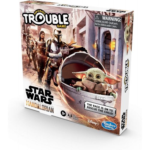 해즈브로 Hasbro Gaming Trouble: Star Wars The Mandalorian Edition Board Game for Kids Ages 5 and Up