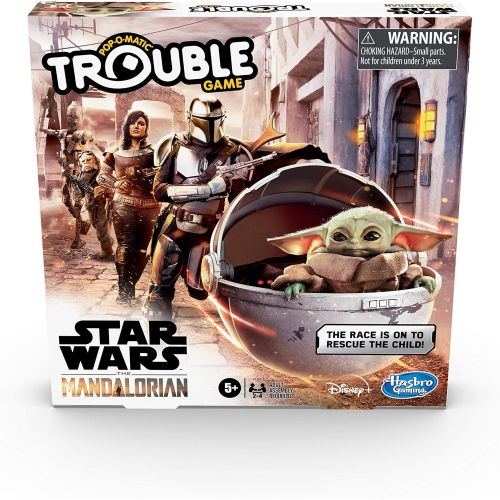 해즈브로 Hasbro Gaming Trouble: Star Wars The Mandalorian Edition Board Game for Kids Ages 5 and Up