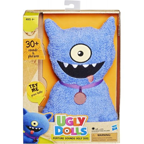 해즈브로 Hasbro Uglydolls Feature Sounds Ugly Dog, Stuffed Plush Toy That Talks, 9.5 Tall