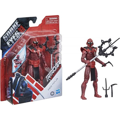 해즈브로 Hasbro Snake Eyes: G.I. Joe Origins Red Ninja Action Figure Collectible Toy with Action Feature and Accessories, Toys for Kids Ages 4 and Up