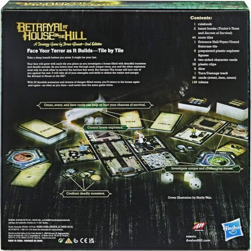 해즈브로 Hasbro Gaming Avalon Hill Betrayal at The House on The Hill Second Edition Cooperative Board Game, Ages 12 and Up, 3-6 Players, 50 Chilling Scenarios