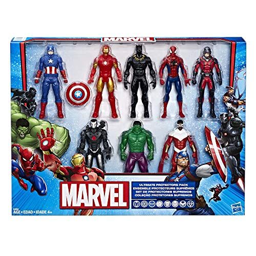 해즈브로 Hasbro Marvel Avengers Action Figures - Iron Man, Hulk, Black Panther, Captain America, Spider Man, Ant Man, War Machine & Falcon! (8 Action Figures)