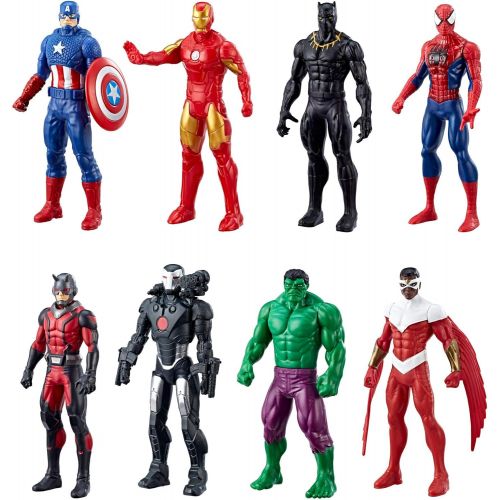 해즈브로 Hasbro Marvel Avengers Action Figures - Iron Man, Hulk, Black Panther, Captain America, Spider Man, Ant Man, War Machine & Falcon! (8 Action Figures)