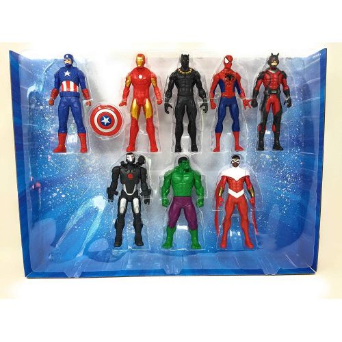 해즈브로 Hasbro Marvel Avengers Action Figures - Iron Man, Hulk, Black Panther, Captain America, Spider Man, Ant Man, War Machine & Falcon! (8 Action Figures)