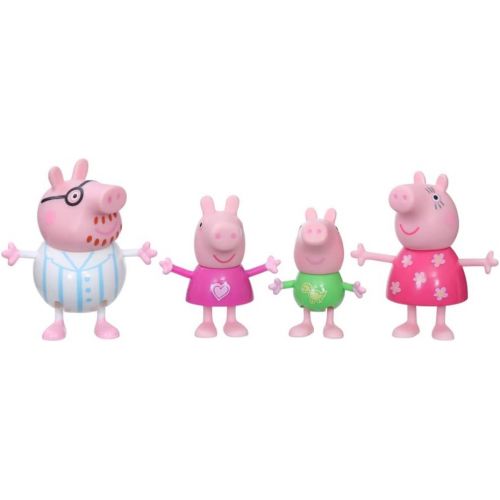 해즈브로 Hasbro Peppa Pig Peppas Adventures Peppas Family Bedtime Figure 4-Pack Toy, 4 Peppa Pig Family Figures in Pajamas, Ages 3 and up