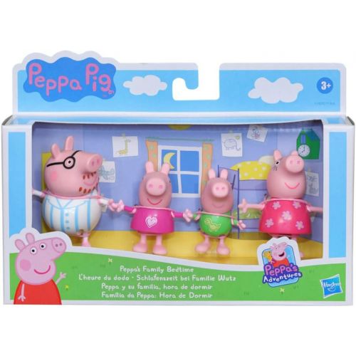 해즈브로 Hasbro Peppa Pig Peppas Adventures Peppas Family Bedtime Figure 4-Pack Toy, 4 Peppa Pig Family Figures in Pajamas, Ages 3 and up