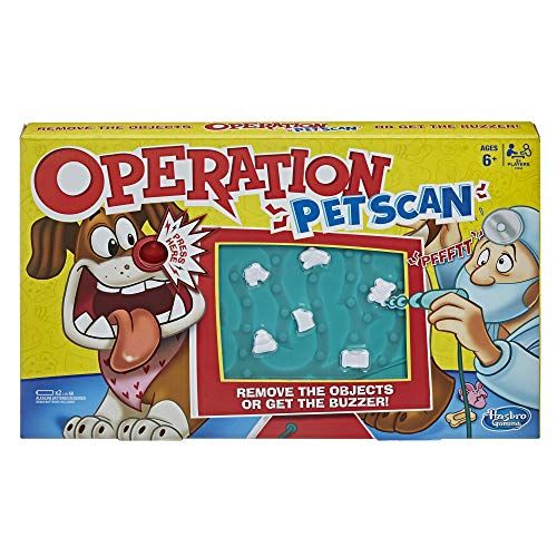 해즈브로 Hasbro Gaming Operation Pet Scan Board Game for 2 or More Players, Kids Ages 6 and Up, with Silly Sounds, Remove The Objects or Get The Buzzer