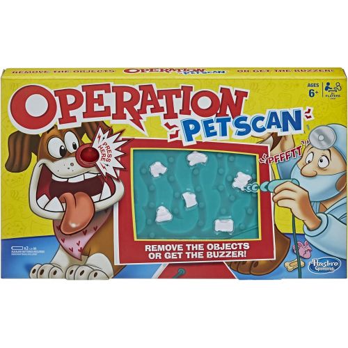 해즈브로 Hasbro Gaming Operation Pet Scan Board Game for 2 or More Players, Kids Ages 6 and Up, with Silly Sounds, Remove The Objects or Get The Buzzer