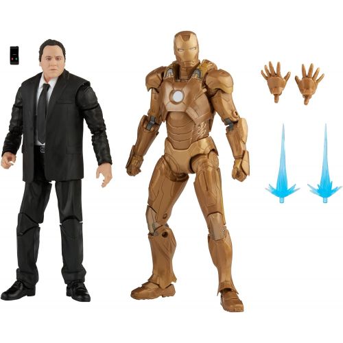 해즈브로 Hasbro Marvel Legends Series , Action Figure Toy 2-Pack Happy Hogan and Iron Man Mark 21, Infinity Saga Characters, Premium Design, 2 Figures and 5 Accessories, Multicoloured (F019