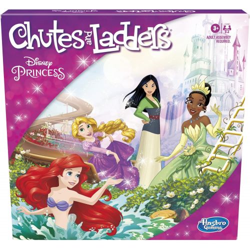 해즈브로 Hasbro Gaming Chutes and Ladders: Disney Princess Edition Board Game for Kids Ages 3 and Up, Preschool Game for 2 4 Players (Amazon Exclusive)