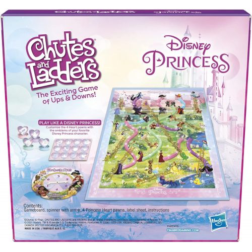 해즈브로 Hasbro Gaming Chutes and Ladders: Disney Princess Edition Board Game for Kids Ages 3 and Up, Preschool Game for 2 4 Players (Amazon Exclusive)