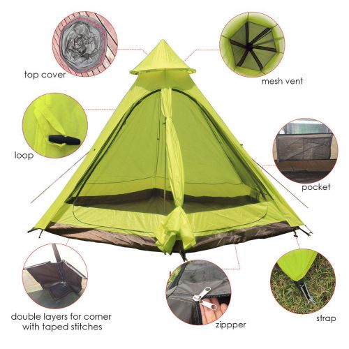  Hasika Lightweight Waterproof 3 Season Outdoor Windbreak Pergola Tower Post Camping Mosquito Net 12.5x10.8 x-Rays yurt Teepee Tents 2018 New