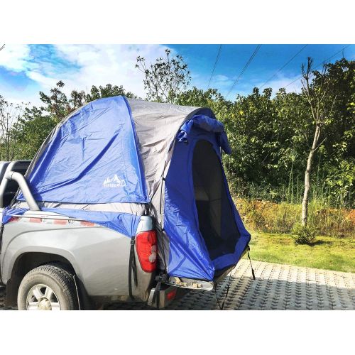  Hasika Waterproof Double Layer Full Size Truck 5.5 Foot Bed Tent with Floor Blue/Grey