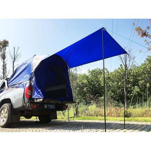  Hasika Waterproof Double Layer Full Size Truck 5.5 Foot Bed Tent with Floor Blue/Grey