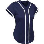 Hat and Beyond Womens Baseball Button Down Tee Short Sleeve Softball Jersey Active Shirts Made in USA