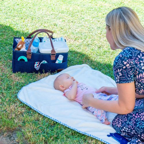  [아마존베스트]HatBit Baby Diaper Caddy Organizer - Nursery Storage Bin for Diapers, Toys, and Baby Essentials - 15 x 10 x 7...