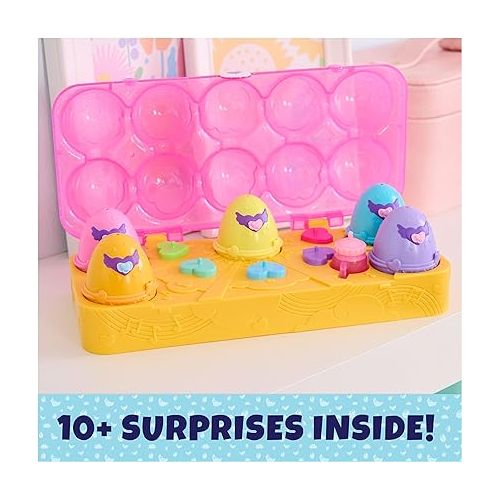  Hatchimals Alive, Pink & Yellow Egg Carton Toy with 6 Mini Figures in Self-Hatching Eggs, 11 Accessories, Kids Toys for Girls and Boys Ages 3 and up