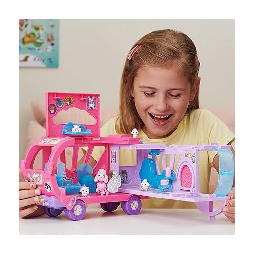  Hatchimals CollEGGtibles, Transforming Rainbow-Cation Camper Toy Car with 6 Exclusive Characters, 10 Accessories, Kids Toys for Girls Ages 5 and up