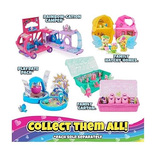  Hatchimals CollEGGtibles, Rainbow-cation Wolf Family Carton with Surprise Playset, 10 Characters, 2 Accessories, Easter Gifts, Kids Toys for Girls