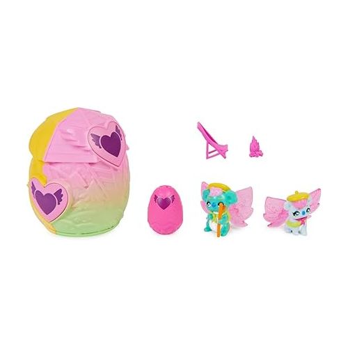  Hatchimals CollEGGtibles, Rainbow-Cation Family Hatchy Home Playset with 3 Characters & up to 3 Surprise Babies (Style May Vary), Kids Toys for Girls