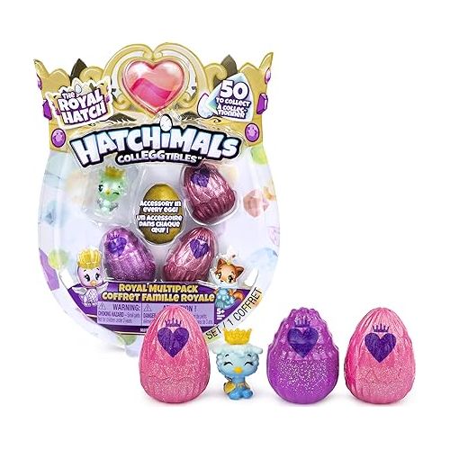  Hatchimals CollEGGtibles, Royal Multipack with 4 and Accessories, for Kids Aged 5 and up (Styles May Vary)