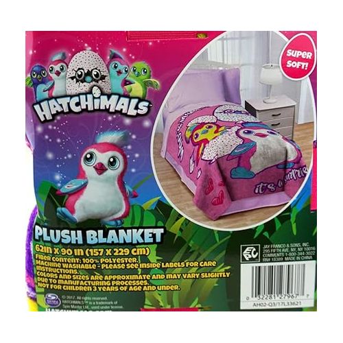  Hatchimals Plush Blanket Girls Bedding Twin Size Super Soft, 62