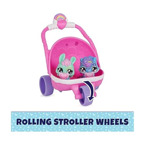  Hatchimals Alive, Hatch N’ Stroll Playset with Stroller Toy and 2 Mini Figures in Self-Hatching Eggs, Kids Toys for Girls and Boys Ages 3 and up