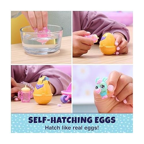  Hatchimals Alive, Hatch N’ Stroll Playset with Stroller Toy and 2 Mini Figures in Self-Hatching Eggs, Kids Toys for Girls and Boys Ages 3 and up