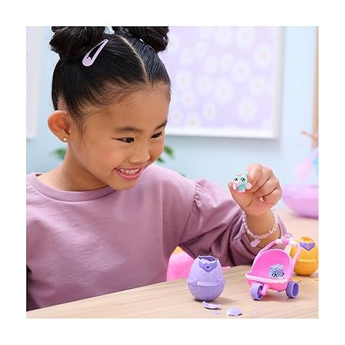  Hatchimals Alive, Hatch N’ Stroll Playset with Stroller Toy and 2 Mini Figures in Self-Hatching Eggs, Kids Toys for Girls and Boys Ages 3 and up