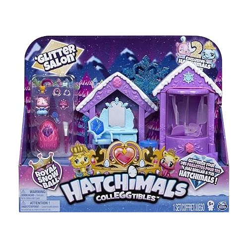  Hatchimals CollEGGtibles, Glitter Salon Playset with 2 Exclusive, for Kids Aged 5 and Up