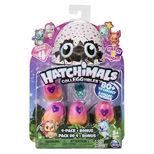  [아마존베스트]Hatchimals CollEGGtibles 4-Pack + Bonus Season 4 Hatchimals CollEGGtible, Ages 5 & Up (Styles and Colors May Vary)