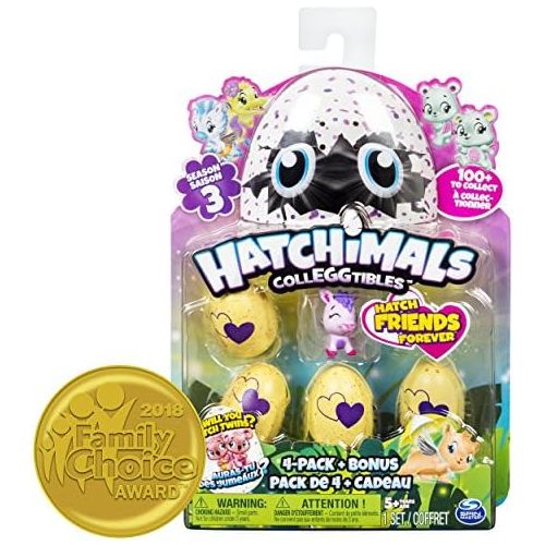  [아마존베스트]Hatchimals Colleggtibles Season 3, 4 Pack + Bonus (Styles & Colors May Vary) by Spin Master