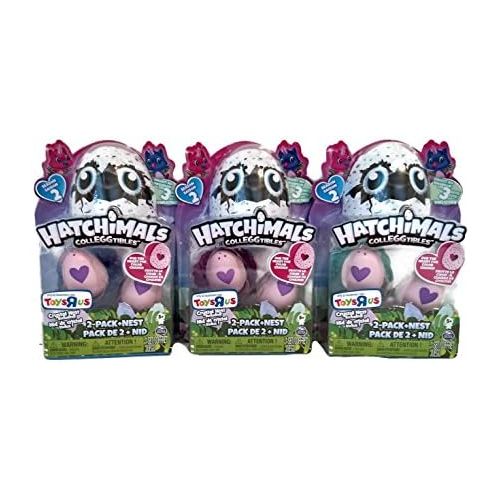  [아마존베스트]Exclusive Hatchimals CollEGGtibles Owlicorn Season 2 2-Pack + Different Colors of Nest Complete Set of 6 Owlicorn Figures (Set of 3)