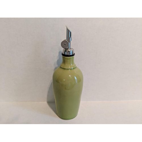  Hatfield Pottery Oil or Vinegar Pottery Cruet in Early Spring Green