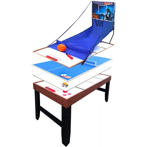  Hathaway Accelerator 4-in-1 Multi-Game Table with Basketball, Air Hockey, Table Tennis and Dry Erase Board for Kids and Families