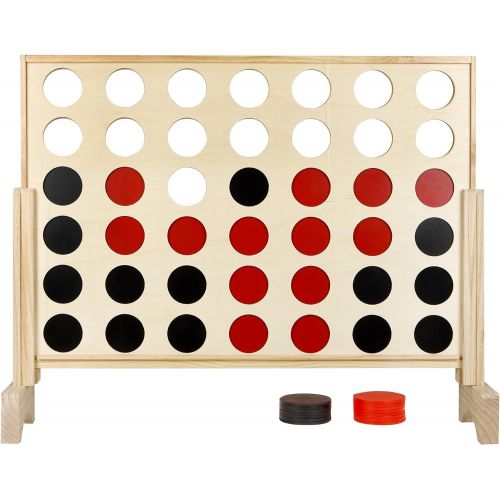  Hathaway BG3153 Quattro 4 in a Row Board Game, Solid Pinewood, 31.5L x 27.56W x 7.87H