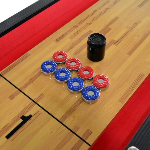  Hathaway BG1203 Avenger 9-Foot Avenger Shuffleboard for Family Game Rooms with Padded Gutters, Leg Levelers, 8 Pucks and Wax